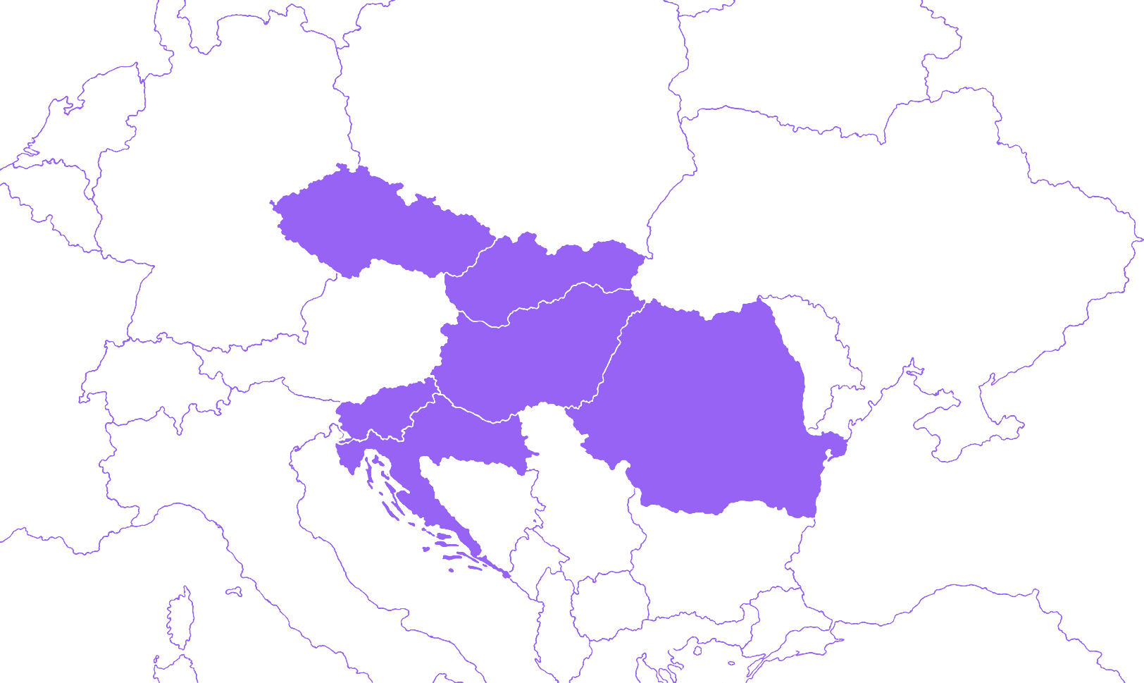 Mapa expanzie Gourmetkávy na 7 európskych trhov